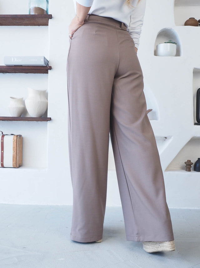 Wide Leg Trousers With Darts