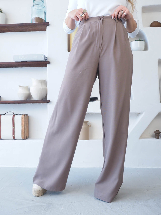 Wide Leg Trousers With Darts