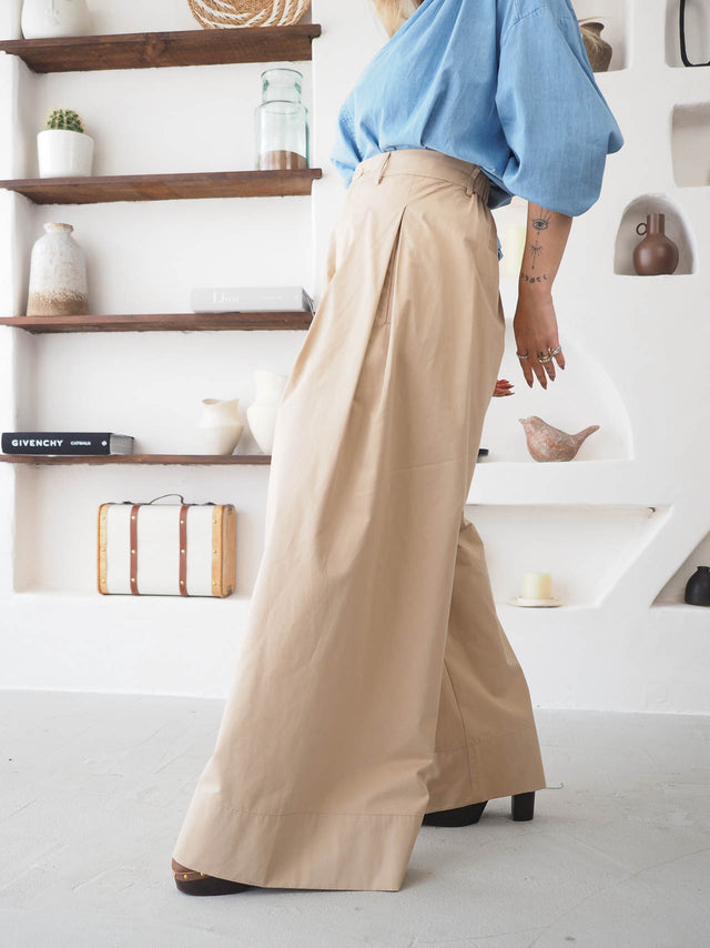 Calças Pantalona Com Pregas