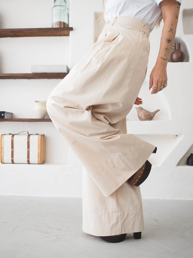 Calças Pantalona Com Pregas