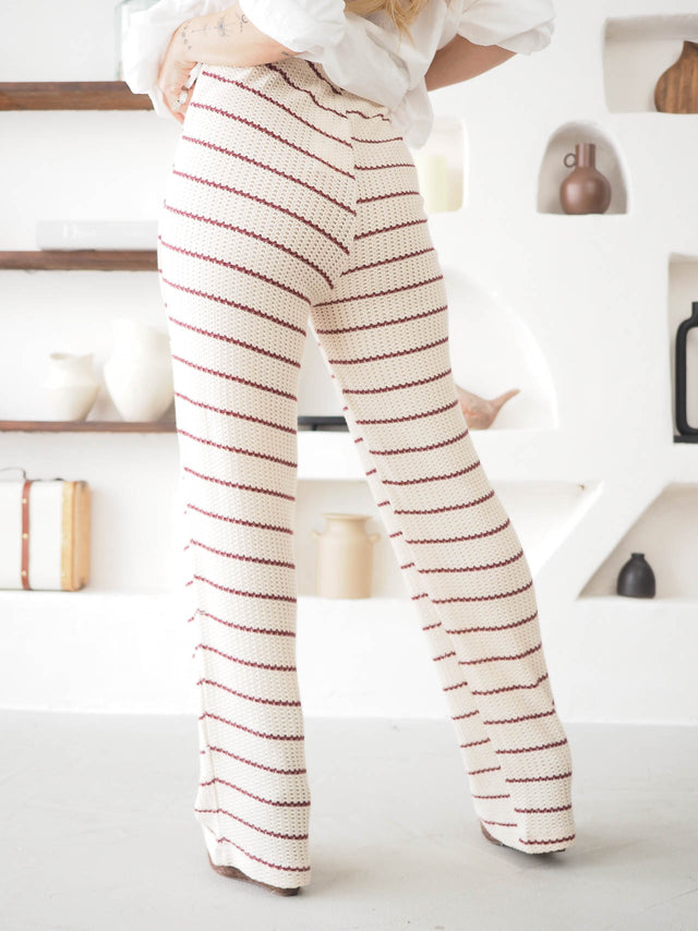 Striped Pants in Cool Knit Fabric