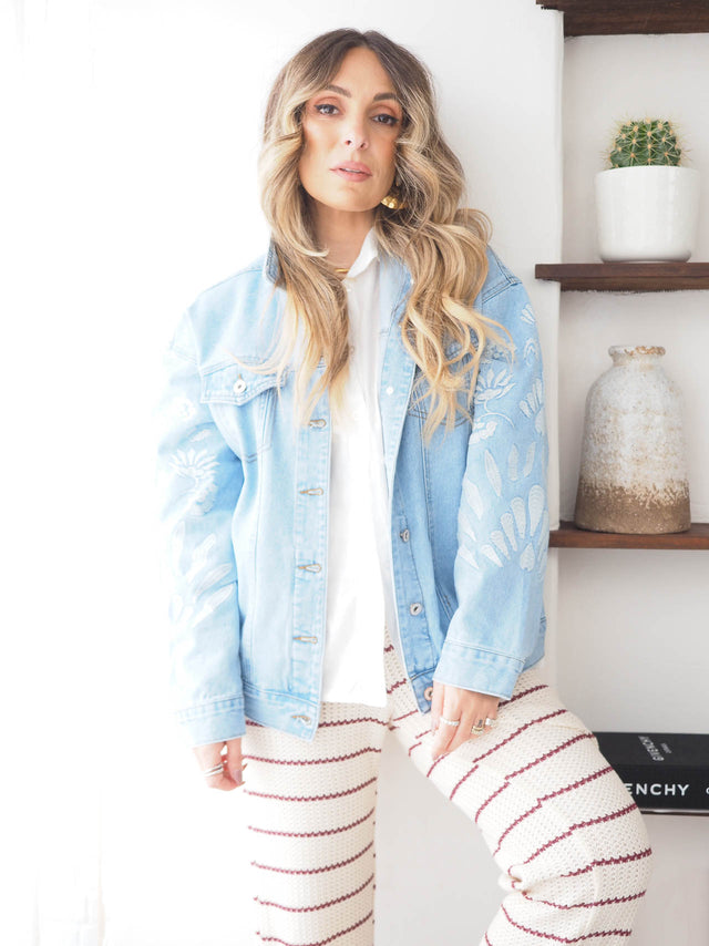 Casaco de Ganga Com Bordados