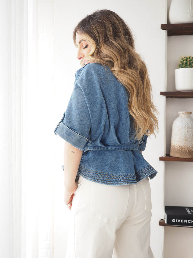 Casaco de Ganga Com Cinto