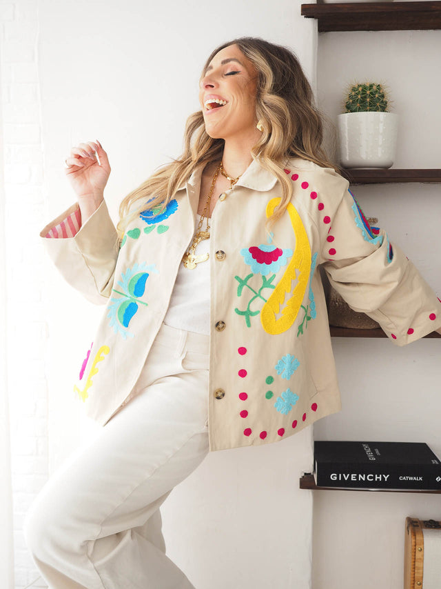 Twill Jacket with Embroidery