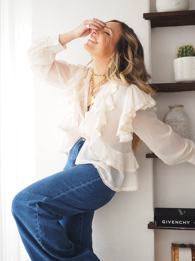 Blusa Organza Folhos