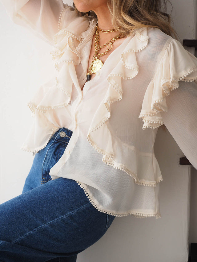 Blusa Organza Folhos