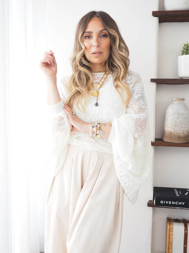 Camisola Renda Efeito Poncho