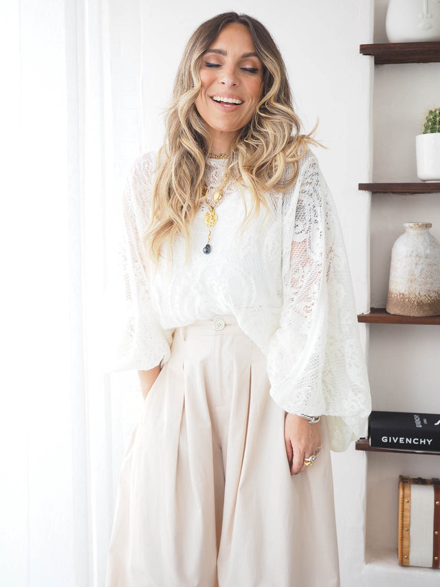 Camisola Renda Efeito Poncho