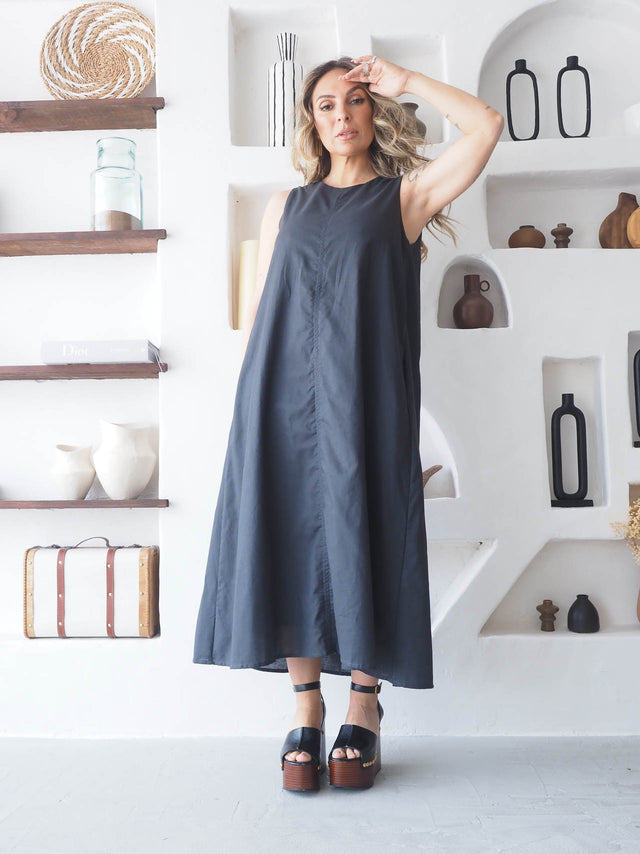 Vestido Midi Liso