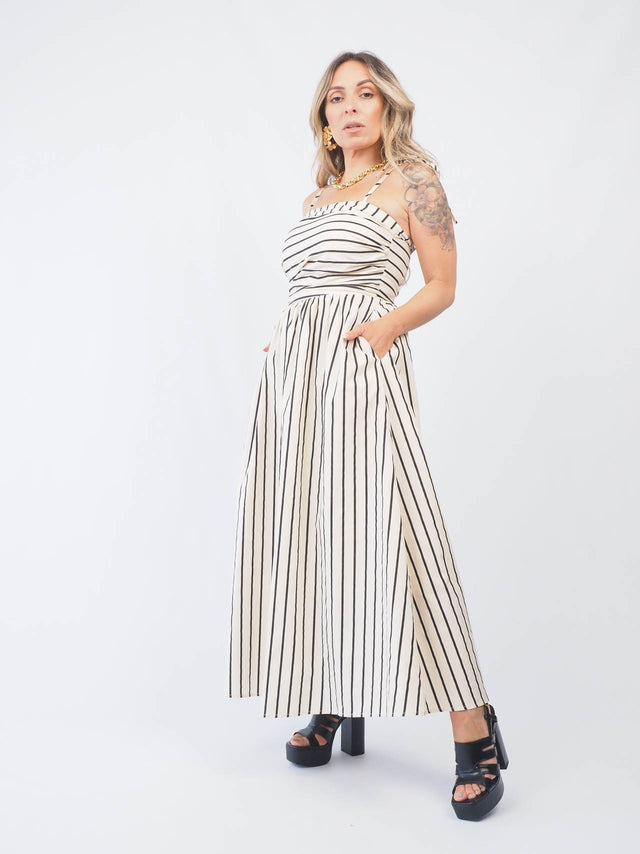 Strap Dress With Stripes