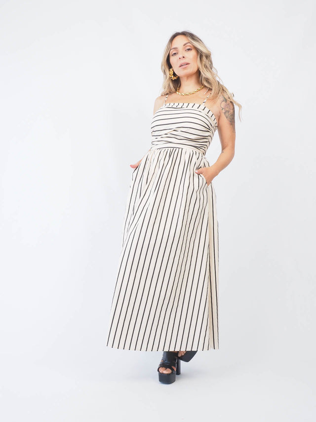 Strap Dress With Stripes