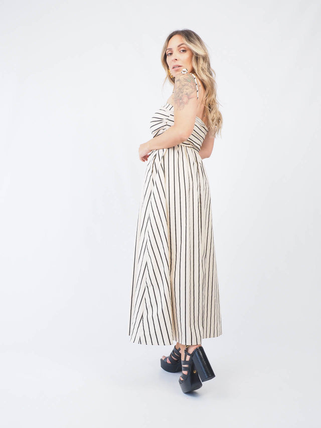 Strap Dress With Stripes