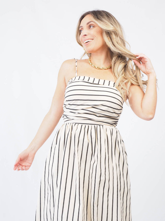 Strap Dress With Stripes