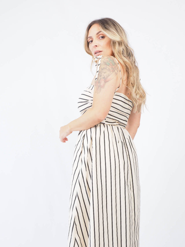 Strap Dress With Stripes