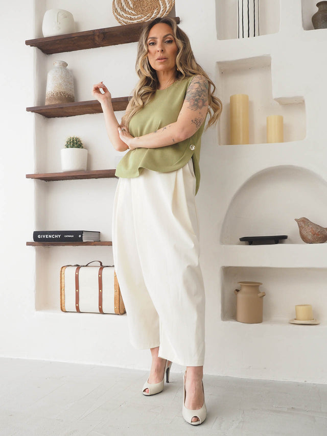 Pantalon avec devant asymétrique