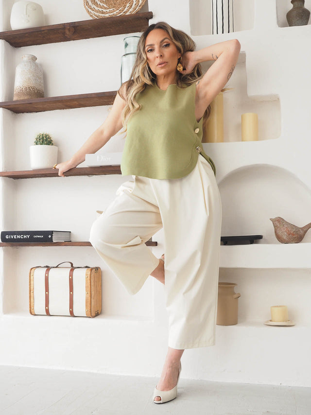Pantalon avec devant asymétrique
