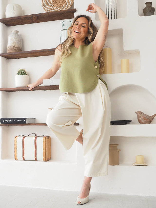 Pantalon avec devant asymétrique