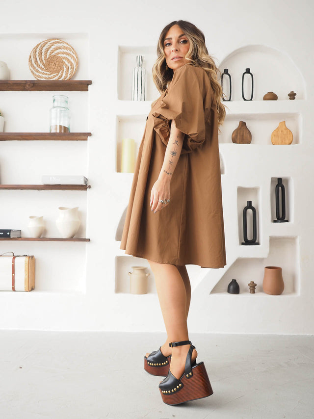 Basic Puff Sleeve Dress