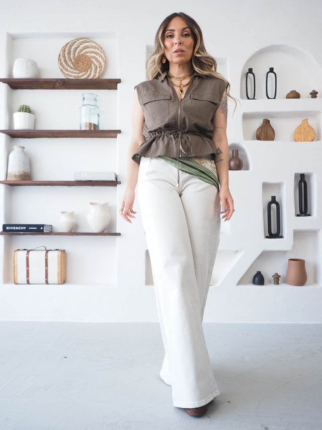Sleeveless Safari Shirt