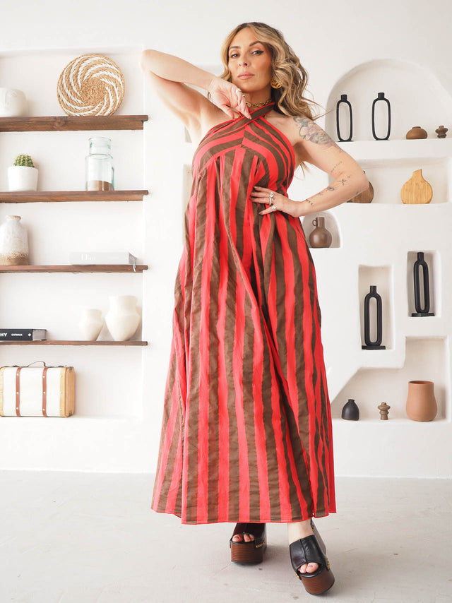 Striped Midi Dress