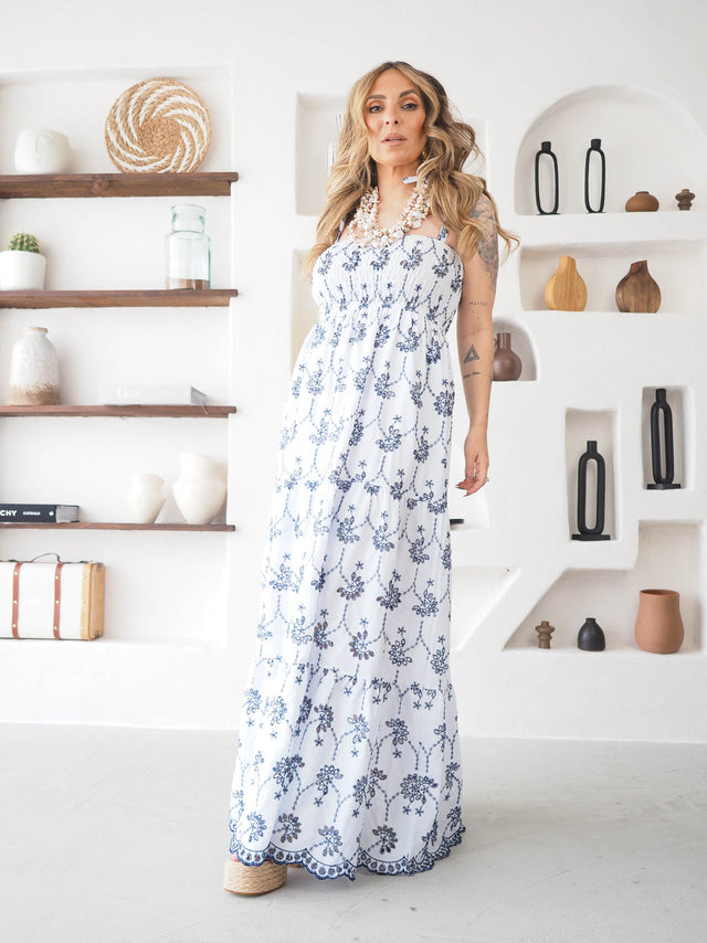 Vestido Comprido Bordado