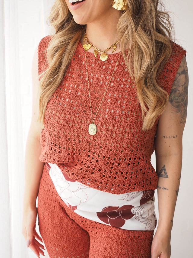 Top em Malha Crochet