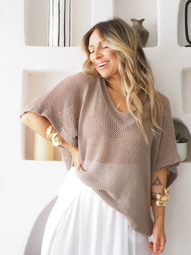 Perforated Knit Sweater