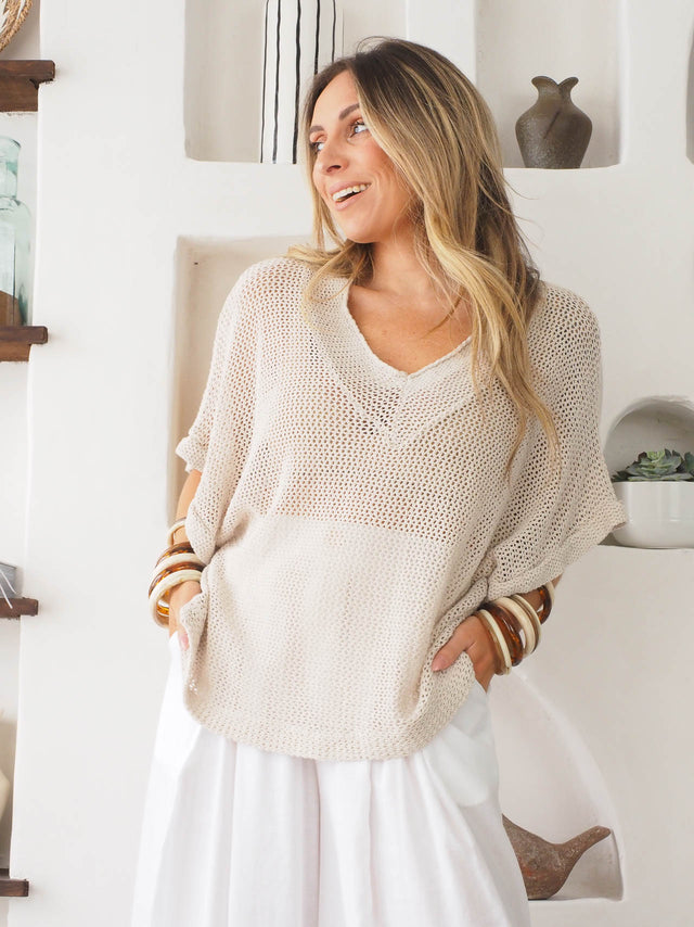 Perforated Knit Sweater