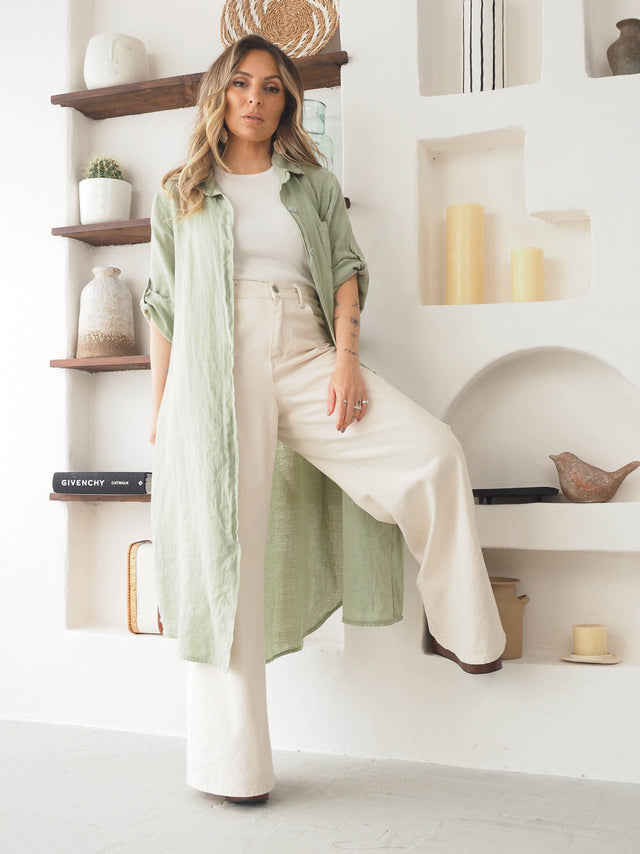 Vestido Camiseiro Linho