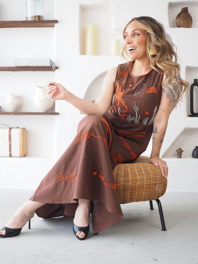 Vestido Comprido Com Missangas
