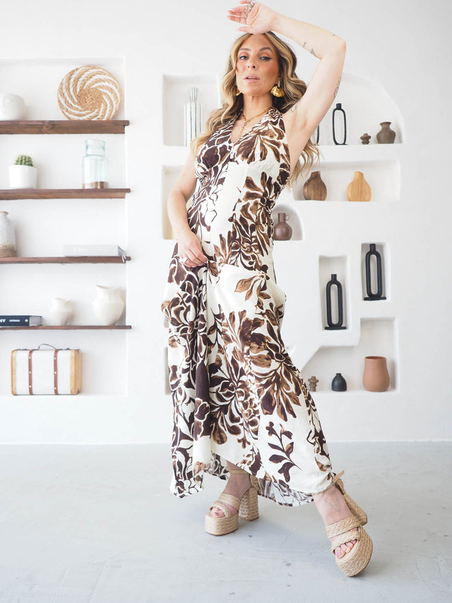 Vestido Halter Estampado