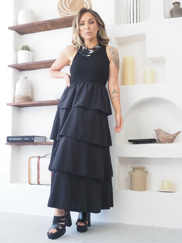 Midi Dress With Frill
