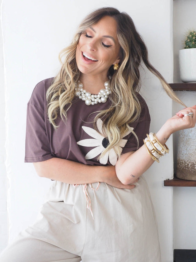 Embroidered Flower T-Shirt