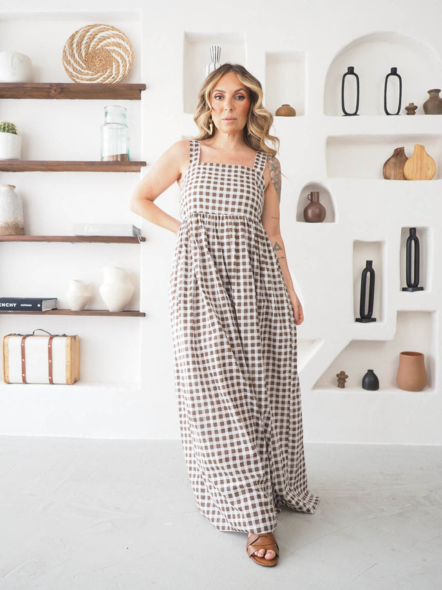 Vestido Comprido Xadrez