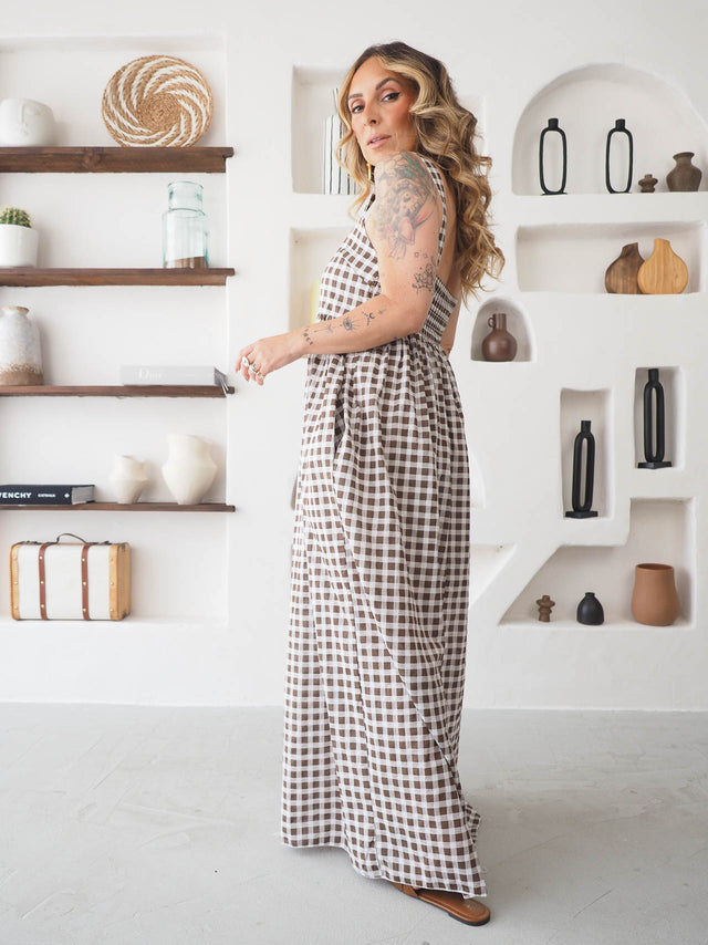 Vestido Comprido Xadrez