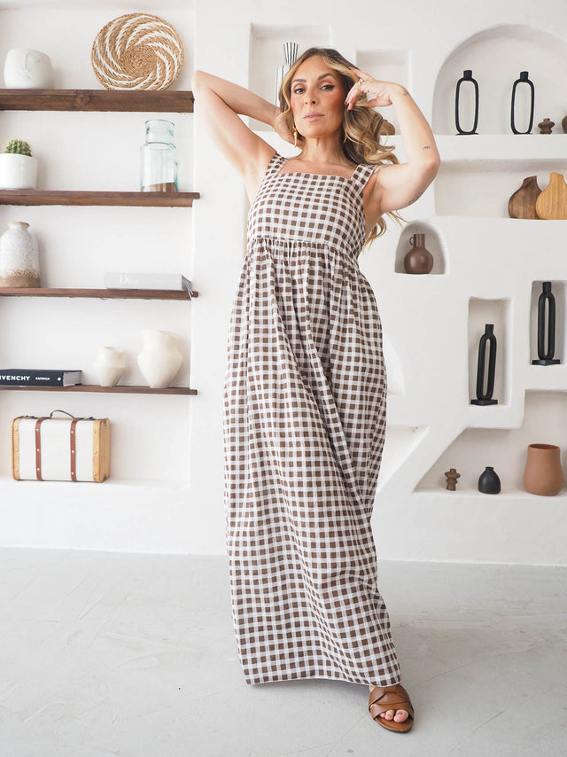 Vestido Comprido Xadrez