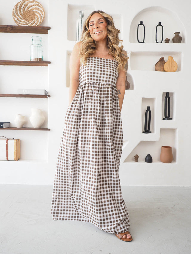 Vestido Comprido Xadrez