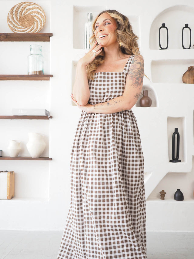 Vestido Comprido Xadrez