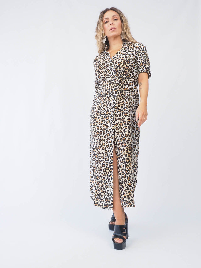 Animal Print Shirt Dress