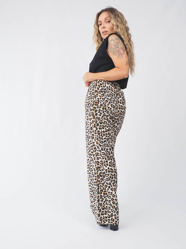 Calças Pantalona Animal Print