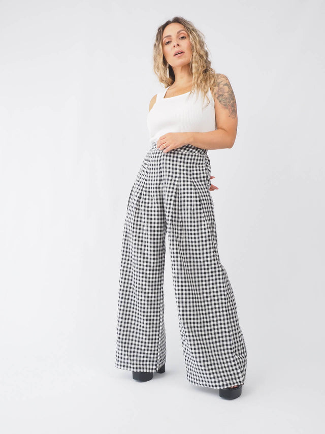 Plaid Pantalona Pants