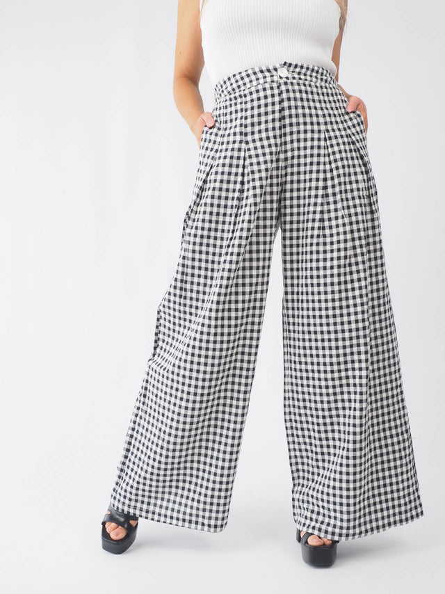 Plaid Pantalona Pants