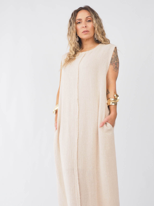 Robe sans manches en coton