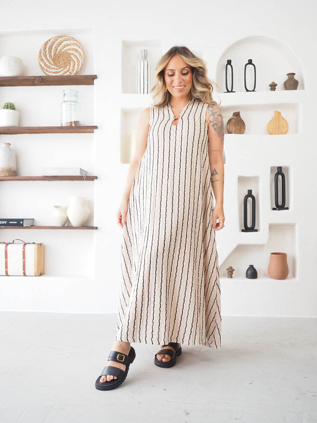 Vestido Midi Riscas