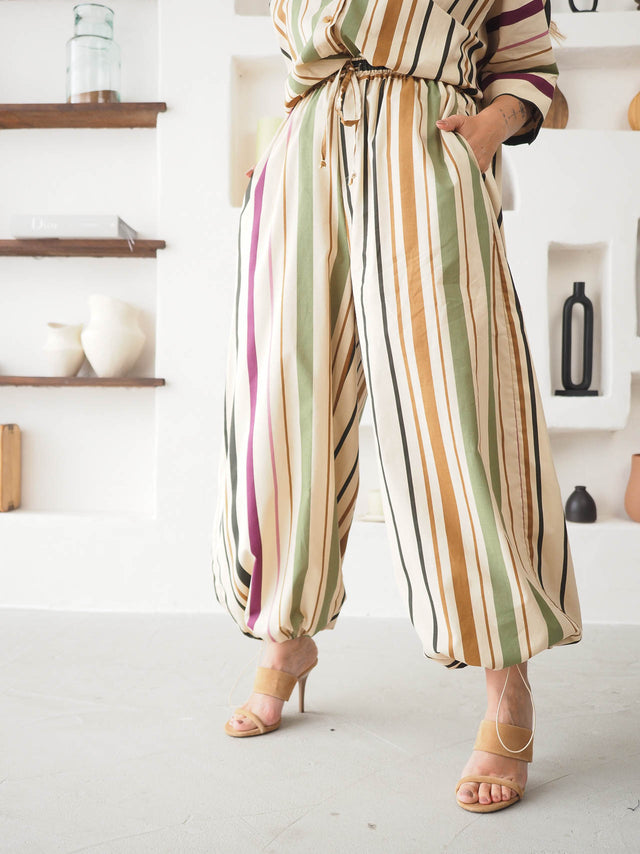 Striped Balloon Trousers