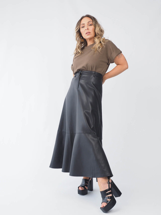 Eco-leather skirt