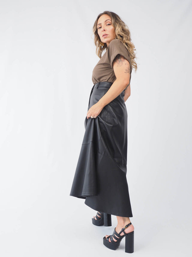 Eco-leather skirt