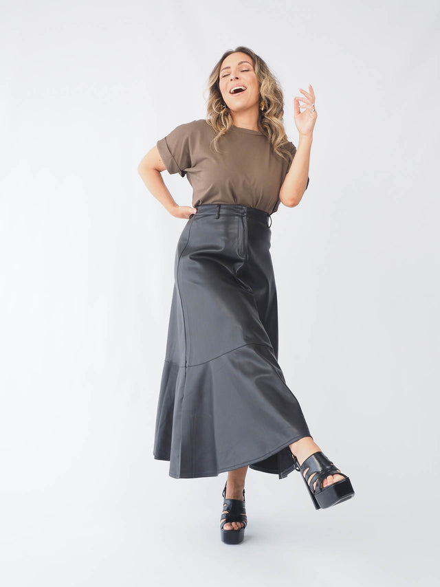 Eco-leather skirt