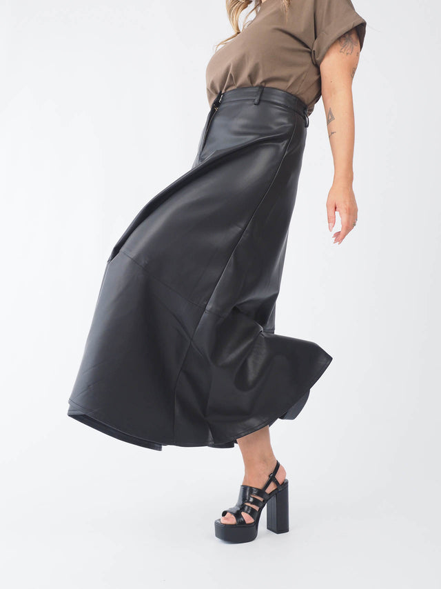 Eco-leather skirt