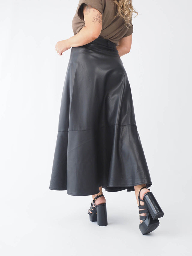 Eco-leather skirt